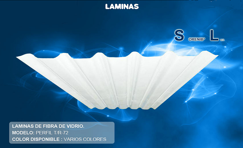 SUPER LAMINAS TAPATIAS LAMINA DE FIBRA DE VIDRIO R-72